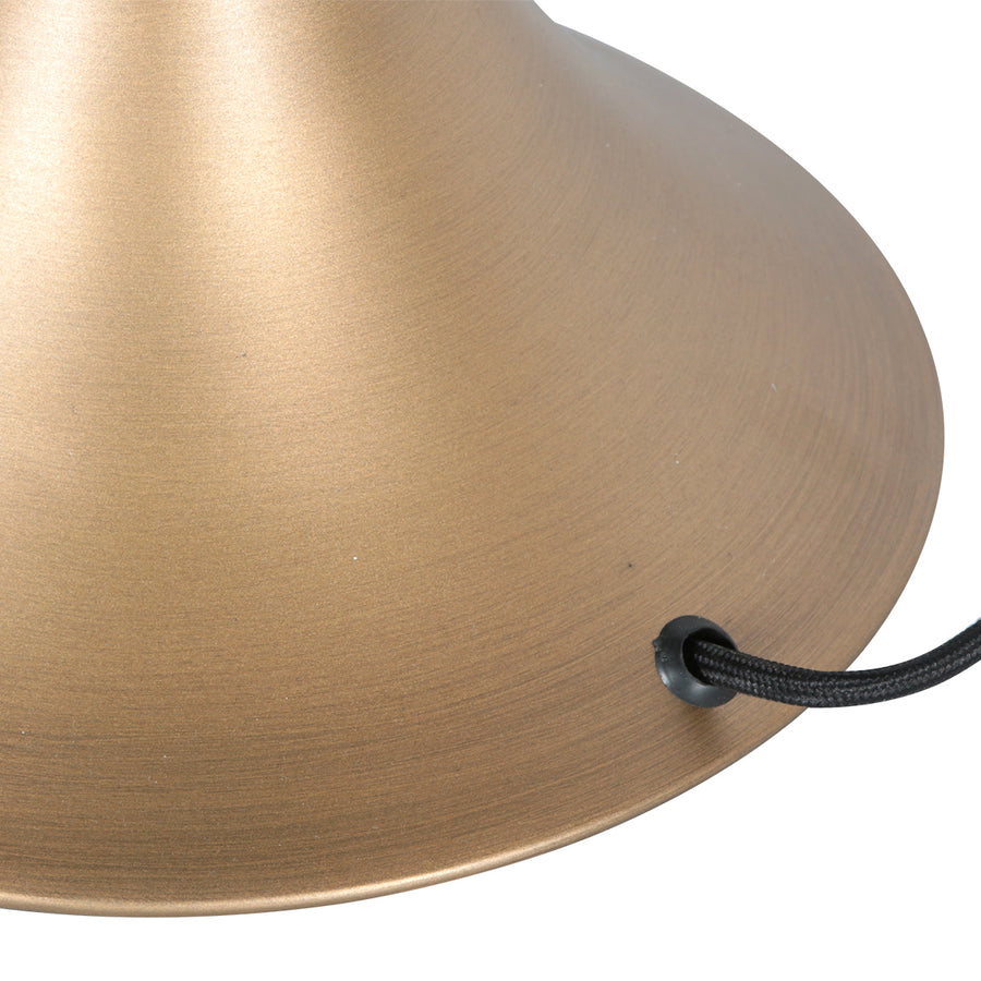 Bronzen tafellamp ancilla 5557br met amber glazen kap