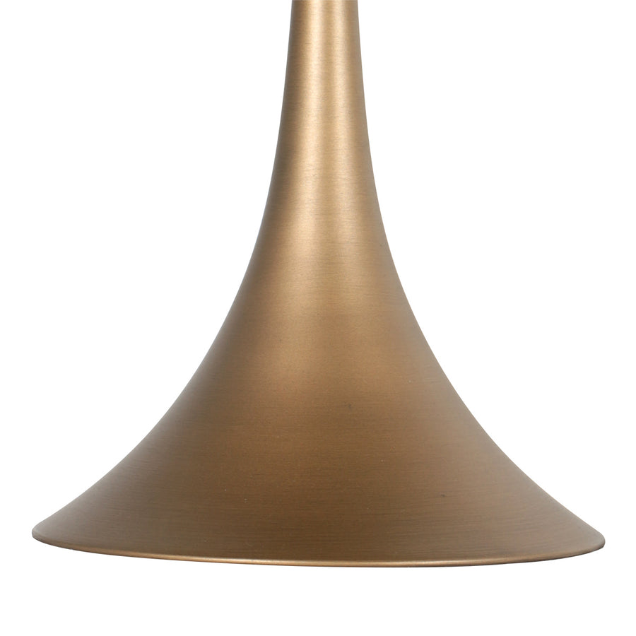 Bronzen tafellamp ancilla 5557br met amber glazen kap