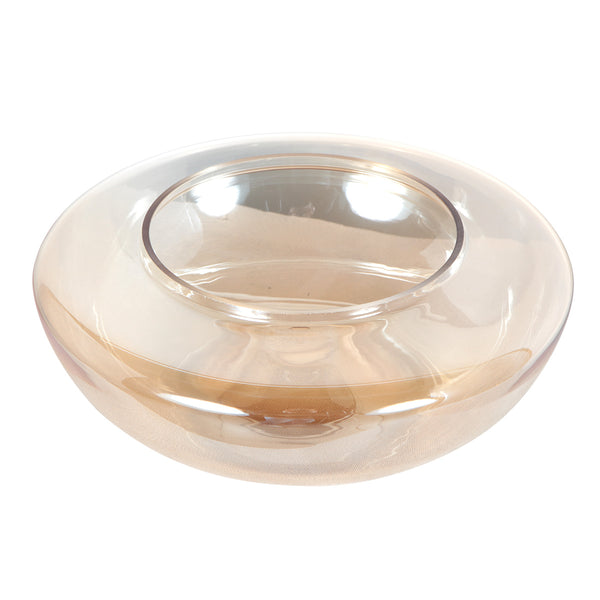 Bronzen tafellamp ancilla 5557br met amber glazen kap