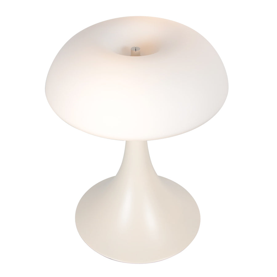 Crème tafellamp ancilla 5557cr met mat wit glazen kap