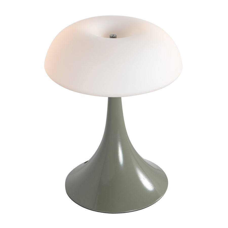 Groene tafellamp ancilla 5557g met mat wit glazen kap