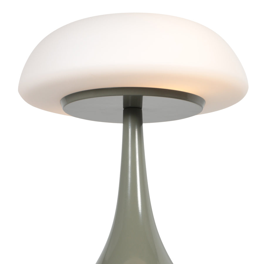Groene tafellamp ancilla 5557g met mat wit glazen kap