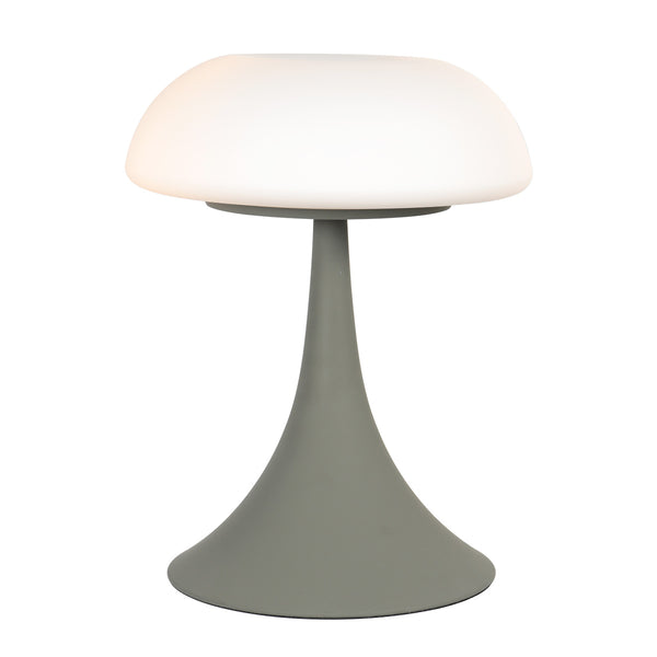 Grijze tafellamp ancilla 5557gr met mat wit glazen kap