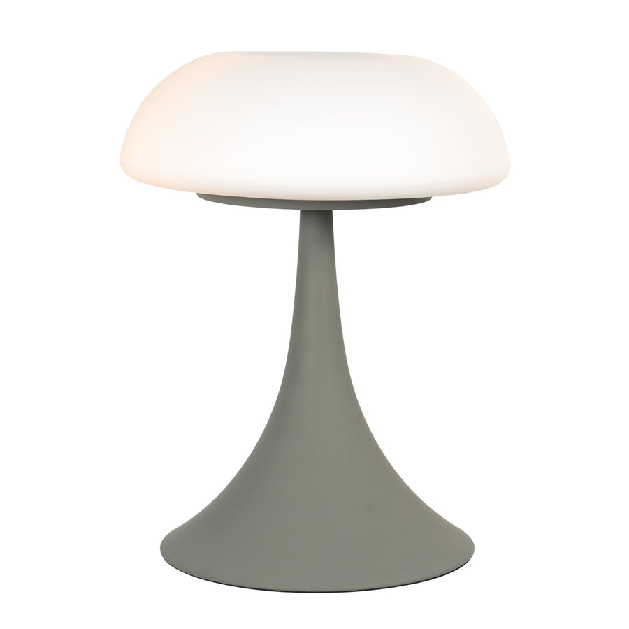 Grijze tafellamp ancilla 5557gr met mat wit glazen kap