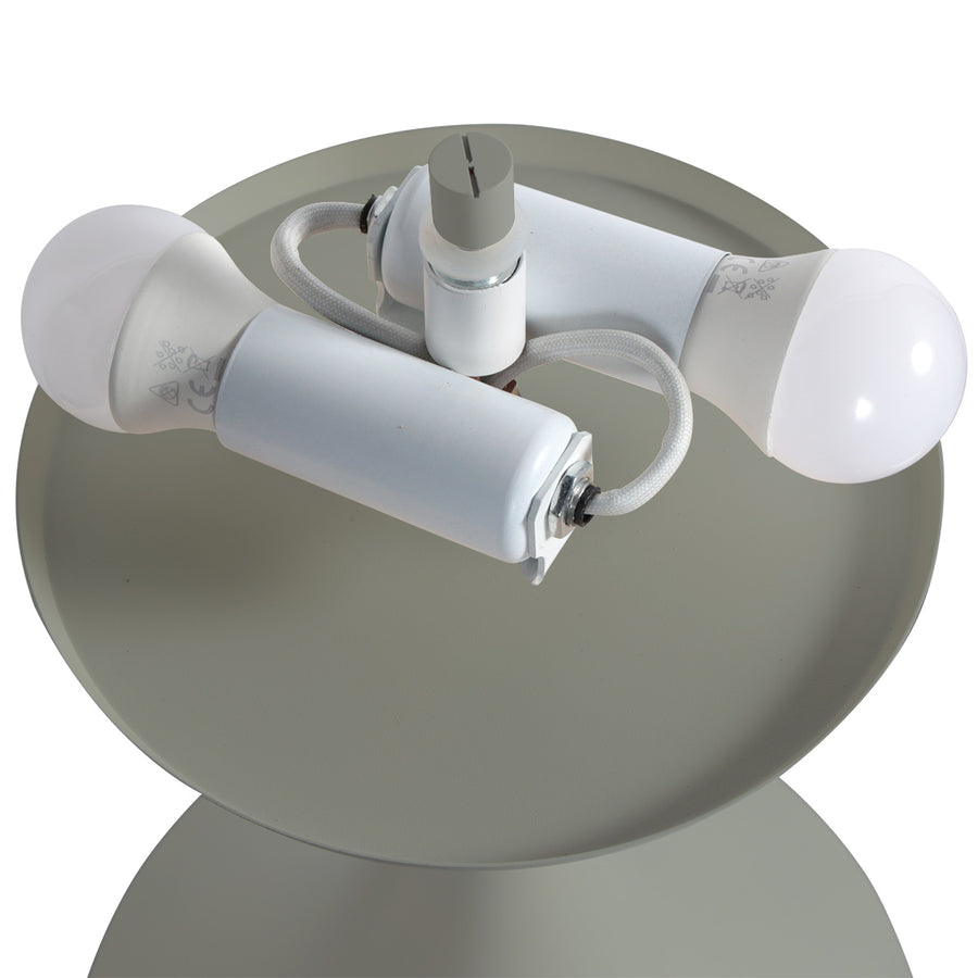 Grijze tafellamp ancilla 5557gr met mat wit glazen kap
