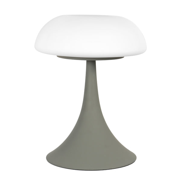 Grijze tafellamp ancilla 5557gr met mat wit glazen kap