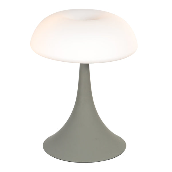 Grijze tafellamp ancilla 5557gr met mat wit glazen kap