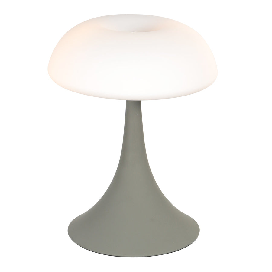 Grijze tafellamp ancilla 5557gr met mat wit glazen kap