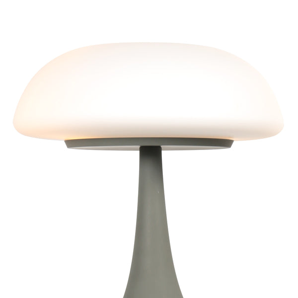 Grijze tafellamp ancilla 5557gr met mat wit glazen kap