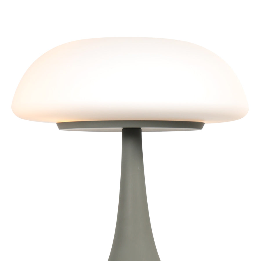 Grijze tafellamp ancilla 5557gr met mat wit glazen kap