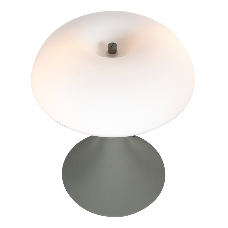 Grijze tafellamp ancilla 5557gr met mat wit glazen kap