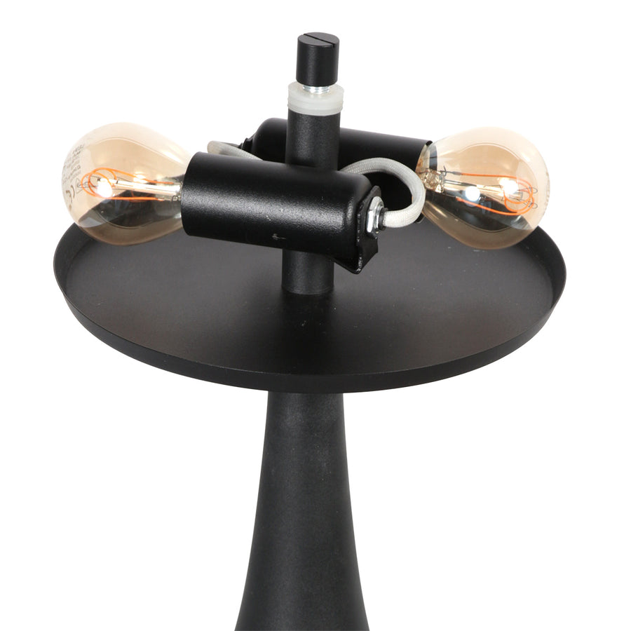 Zwarte tafellamp ancilla 5557zw met smoke glas