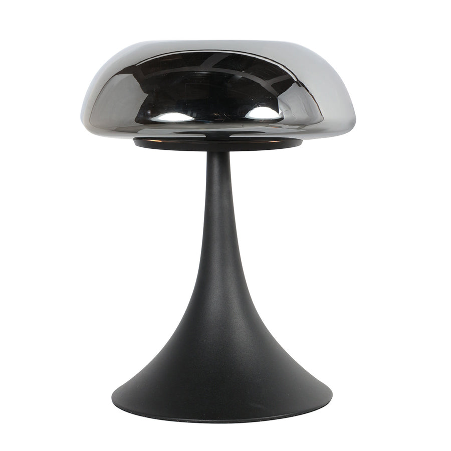 Zwarte tafellamp ancilla 5557zw met smoke glas