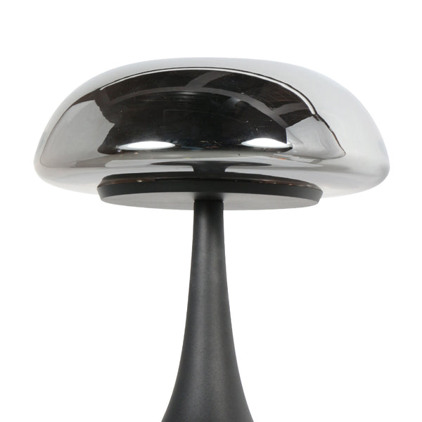 Zwarte tafellamp ancilla 5557zw met smoke glas