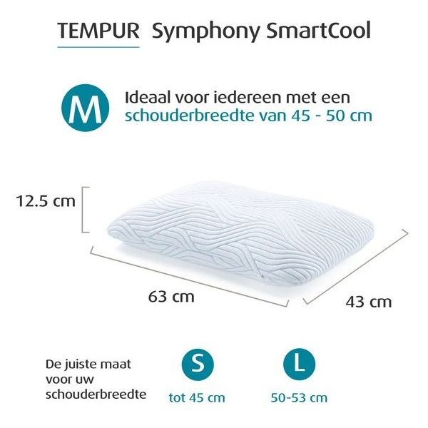 Tempur Symphony SmartCoolTM hoofdkussen L - 63 x 43 x 14 cm