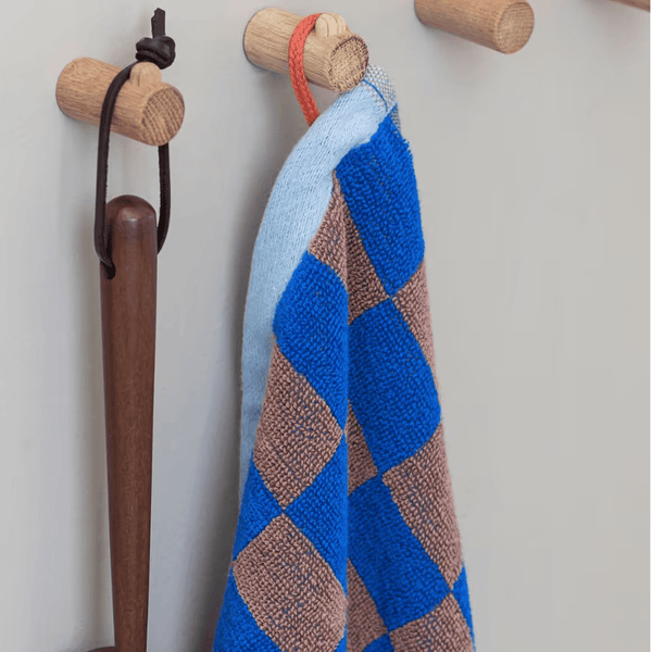 RETRO Guest towel, per stuk blauw-bruin