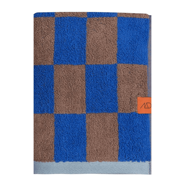 RETRO Guest towel, per stuk blauw-bruin