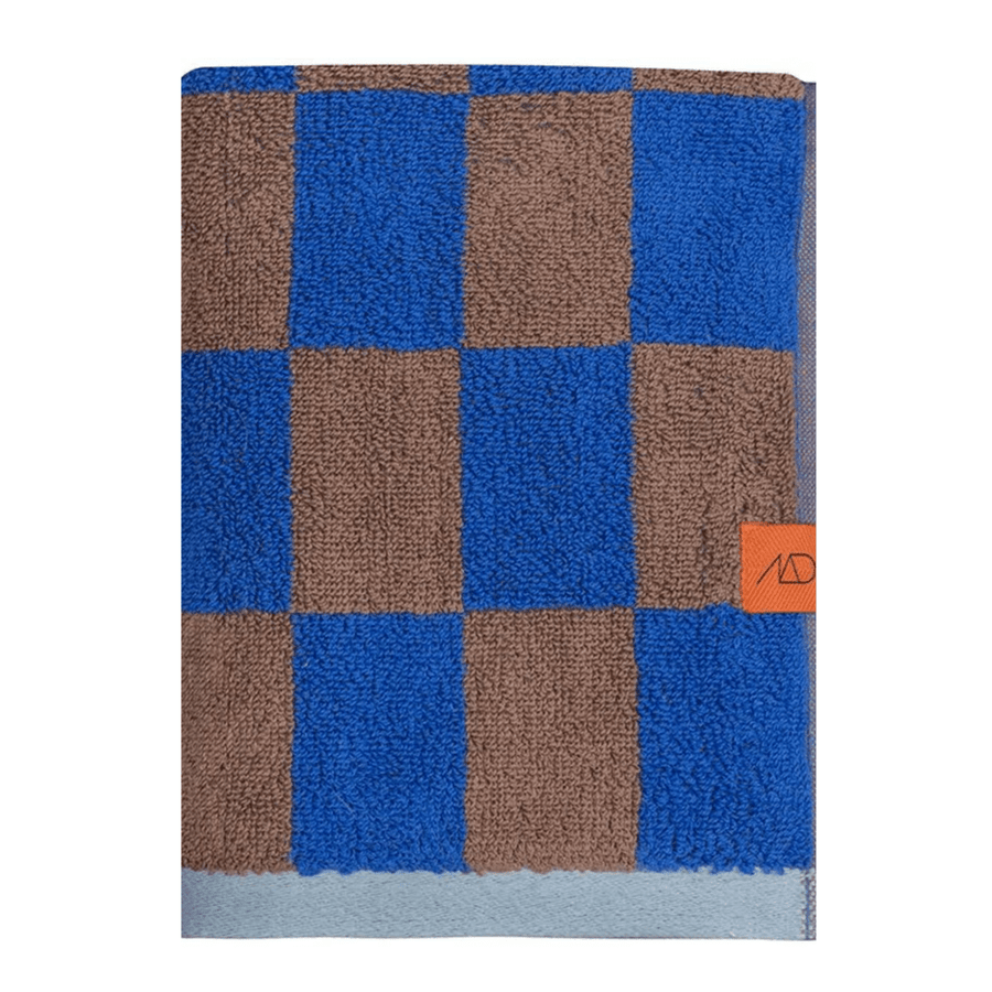 RETRO Guest towel, per stuk blauw-bruin