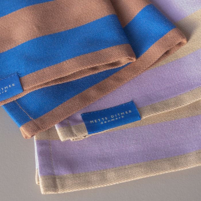 STRIPES tea towel blue-brown-wide stripe