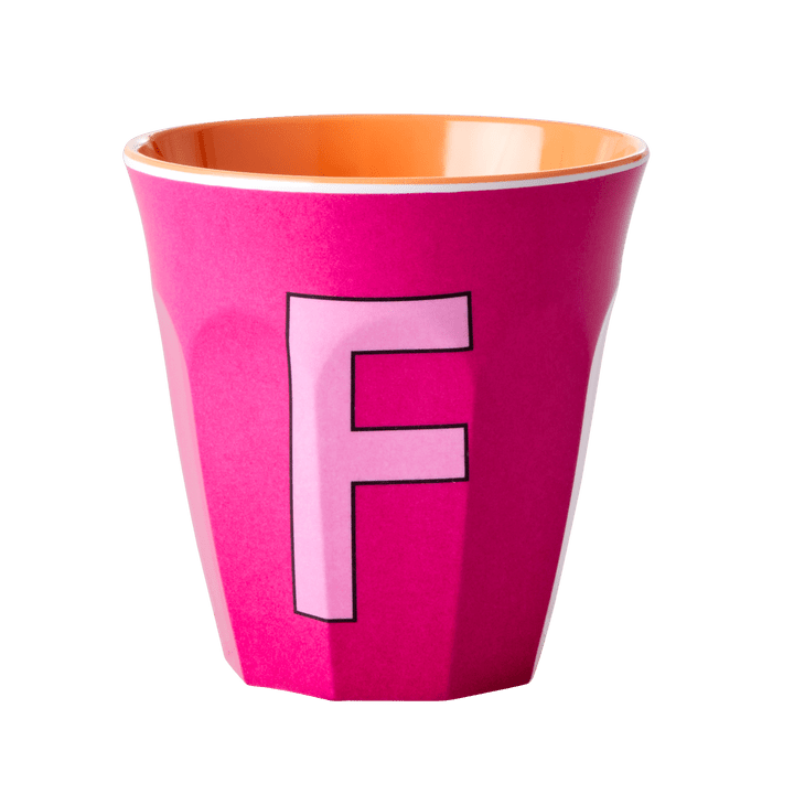 Melamine Cup with the Letter F - Fuchsia - Medium - 250 ml