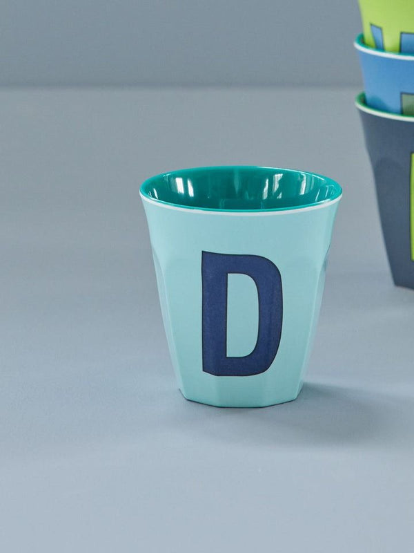 Melamine Cup with the Letter D - Mint - Medium - 250 ml
