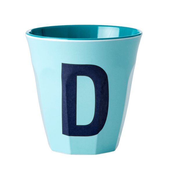 Melamine Cup with the Letter D - Mint - Medium - 250 ml