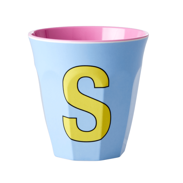 Melamine Cup with the Letter S - Soft Blue - Medium - 250 ml
