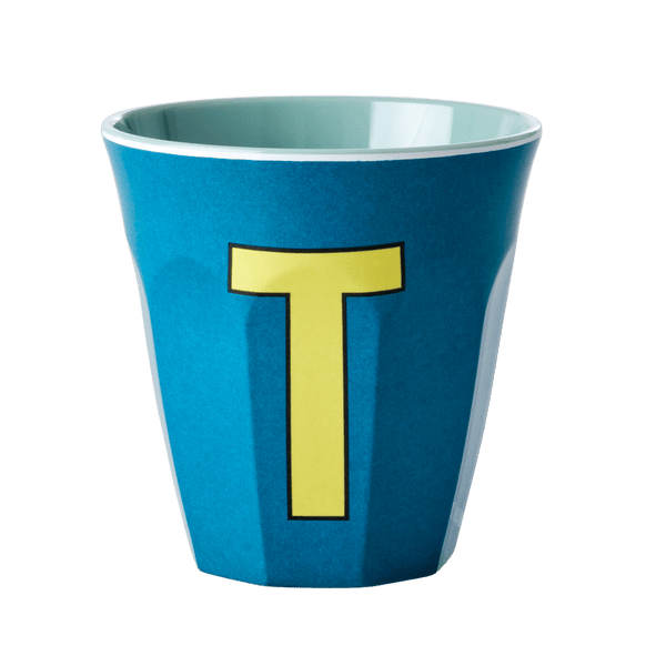 Melamine Cup with the Letter T - Emerald - Medium - 250 ml