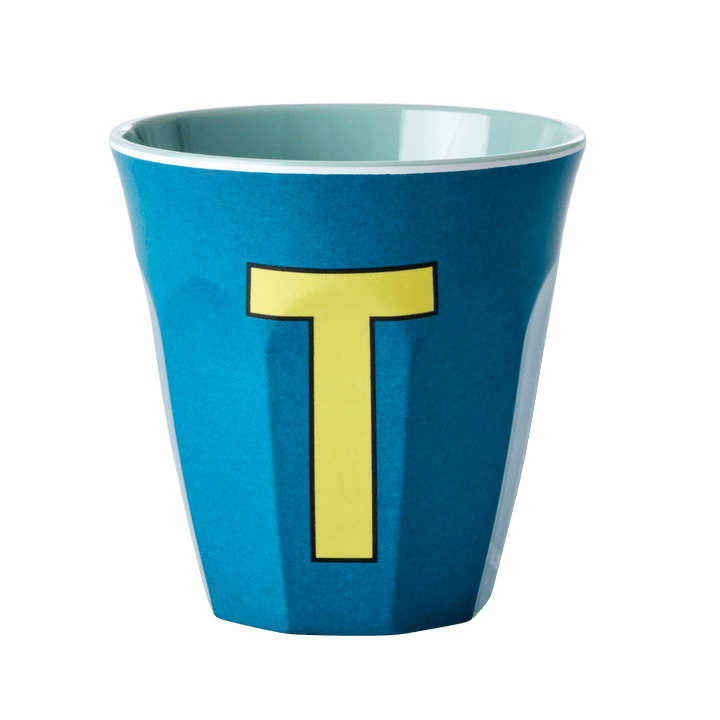 Melamine Cup with the Letter T - Emerald - Medium - 250 ml
