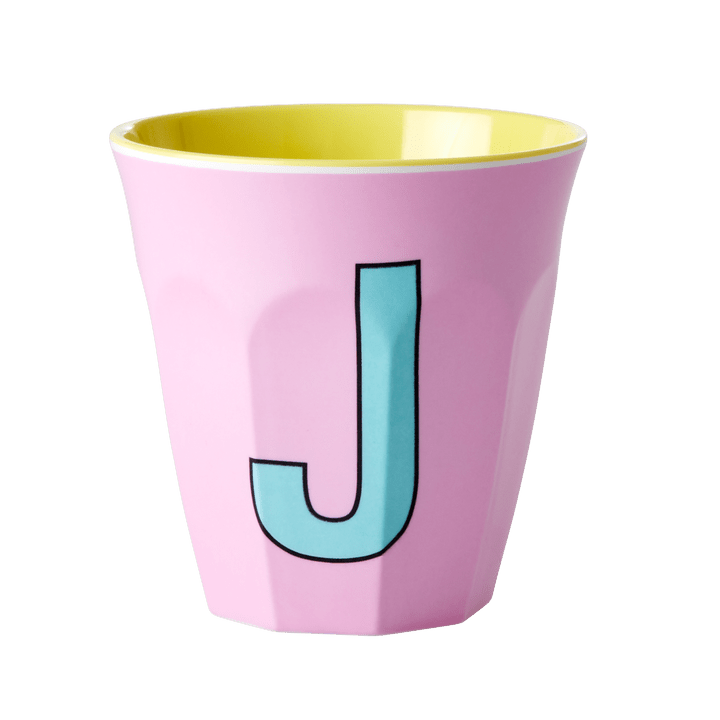 Melamine Cup with the Letter J - Pink - Medium - 250 ml