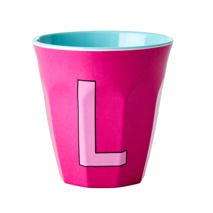 Melamine Cup with the Letter L - Fuchsia - Medium - 250 ml