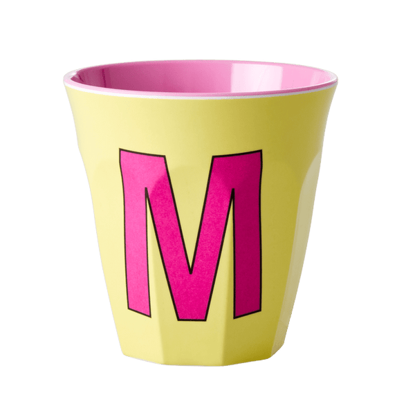 Melamine Cup with the Letter M - Yellow - Medium - 250 ml