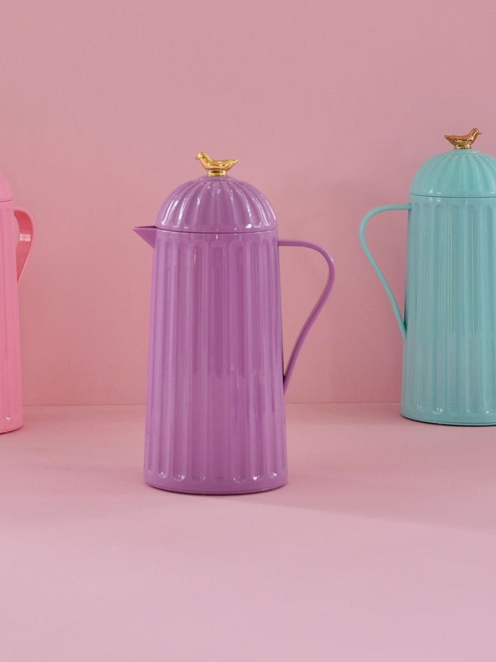 Thermo with Gold Bird on Lid - Lavender - 1 L