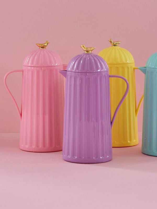 Thermo with Gold Bird on Lid - Lavender - 1 L