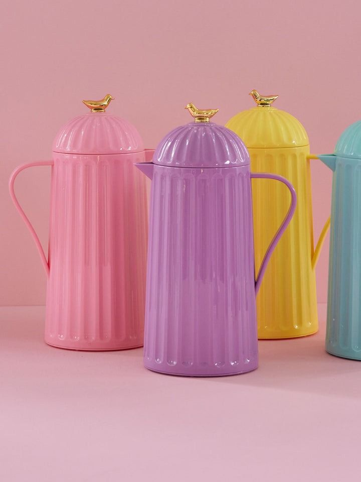 Thermo with Gold Bird on Lid - Lavender - 1 L