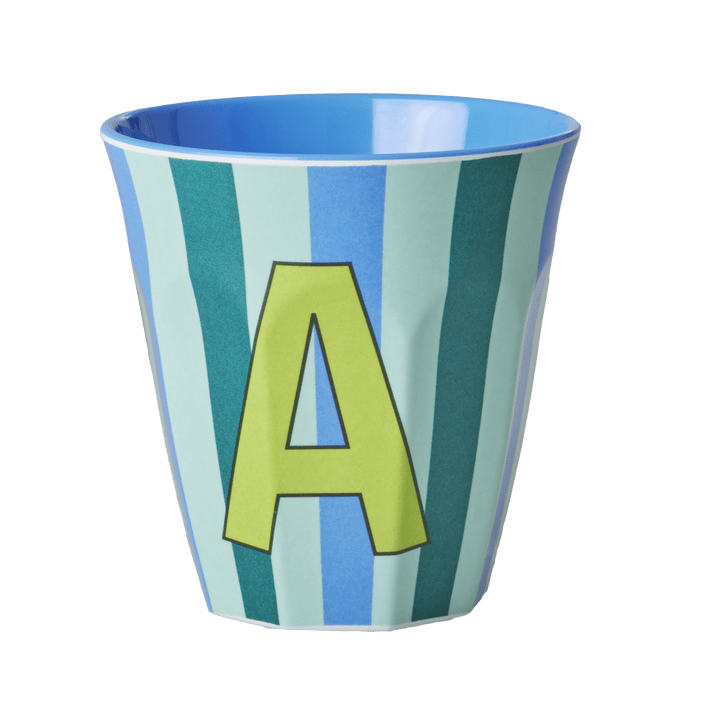 Melamine Cup with the Letter A - Stripes - Medium - 250 ml