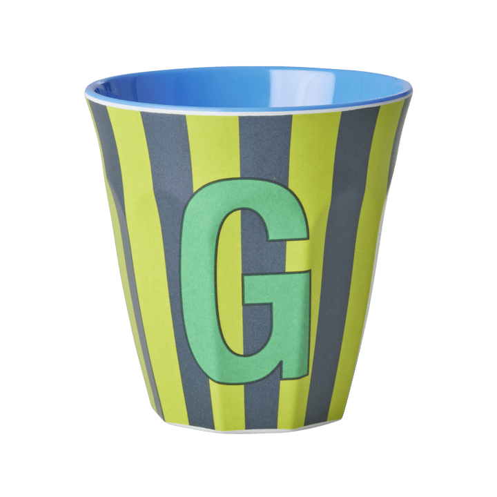Melamine Cup with the Letter G - Stripes - Medium - 250 ml
