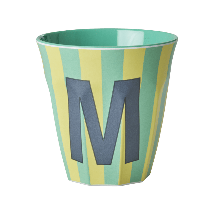 Melamine Cup with the Letter M - Stripes - Medium - 250 ml