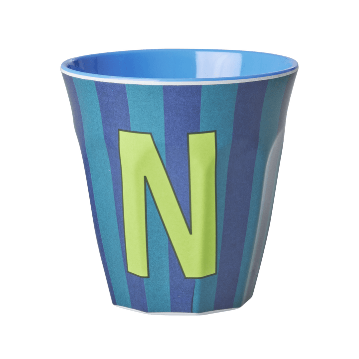 Melamine Cup with the Letter N - Stripes - Medium - 250 ml