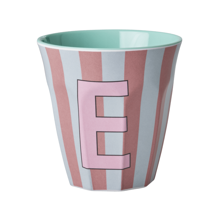 Melamine Cup with the Letter E - Stripes - Medium - 250 ml