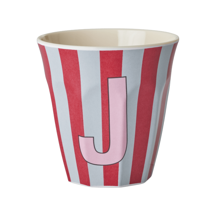 Melamine Cup with the Letter J - Stripes - Medium - 250 ml