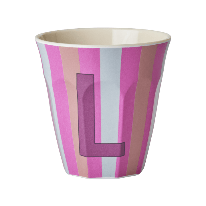Melamine Cup with the Letter L - Stripes - Medium - 250 ml
