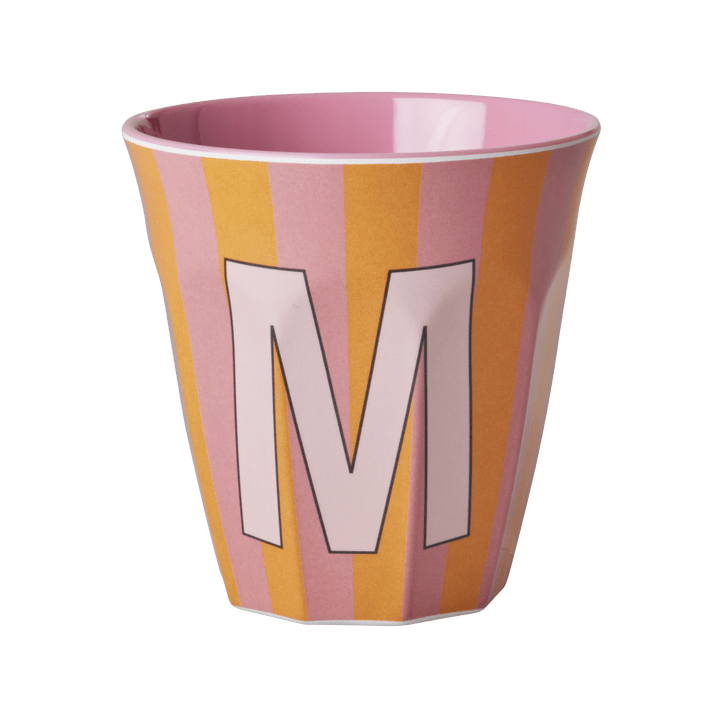 Melamine Cup with the Letter M - Stripes - Medium - 250 ml