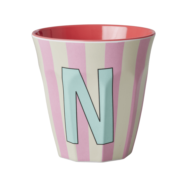 Melamine Cup with the Letter N - Stripes - Medium - 250 ml