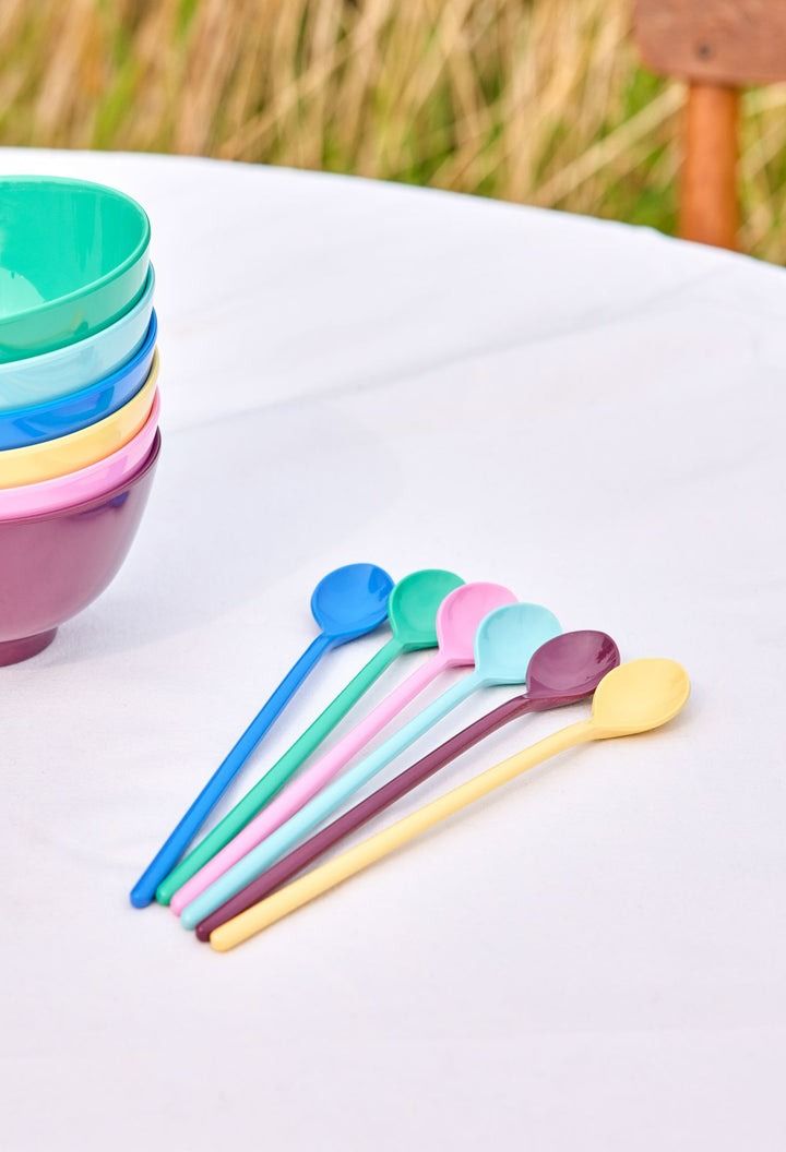 Melamine Latte Spoons in Asst. Show Your True Colors - Set of 6