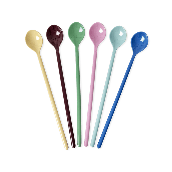 Melamine Latte Spoons in Asst. Show Your True Colors - Set of 6