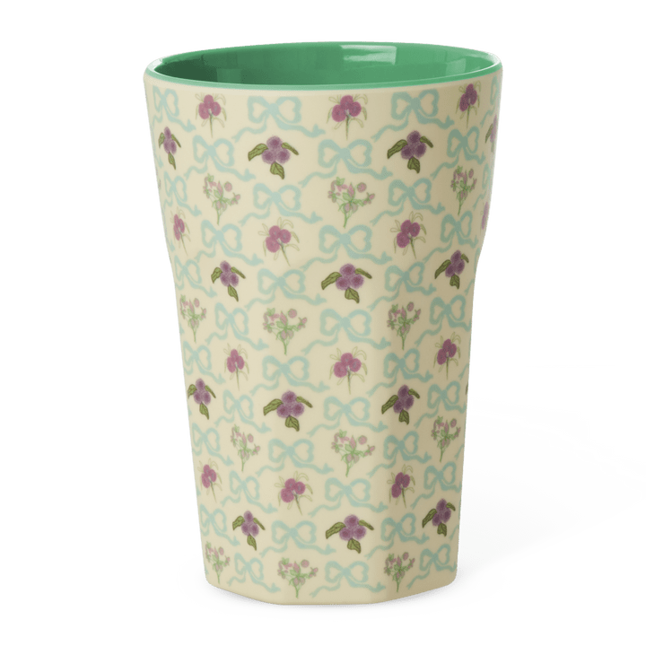 Melamine Cup with Bow and Bouquet Print- Tall - 400 ml