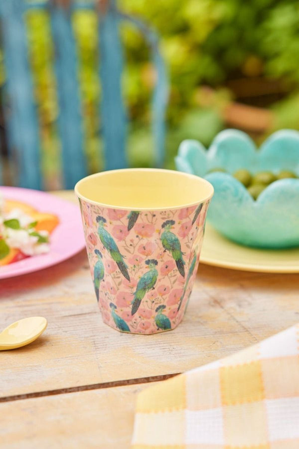 Melamine Cup with Exotic Bird Print - Medium - 250 ml