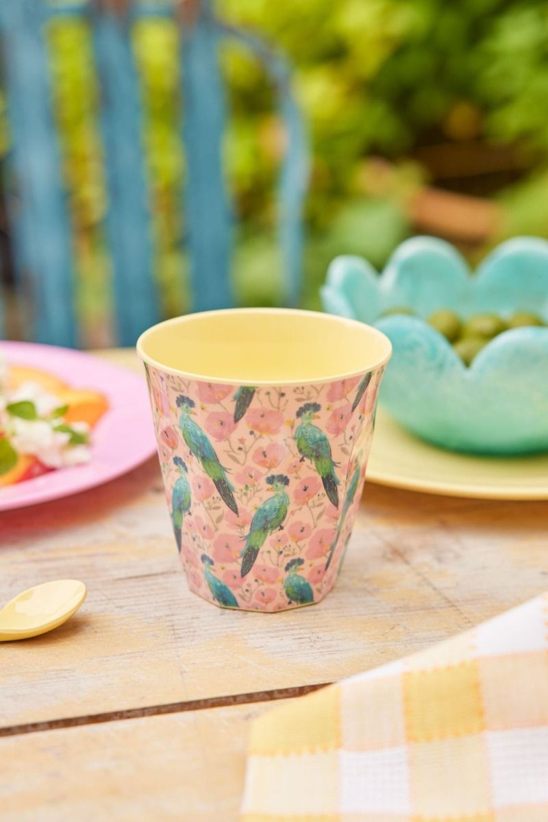 Melamine Cup with Exotic Bird Print - Medium - 250 ml