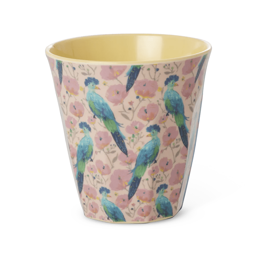 Melamine Cup with Exotic Bird Print - Medium - 250 ml